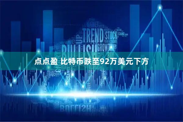 点点盈 比特币跌至92万美元下方